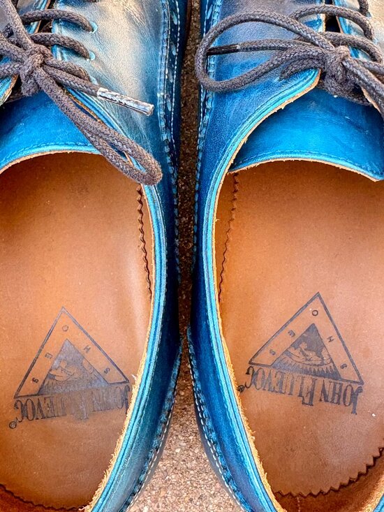 John Fluevog | Twin Turbine 837 Granville Brogue Leather Oxfords- Blue main image 8